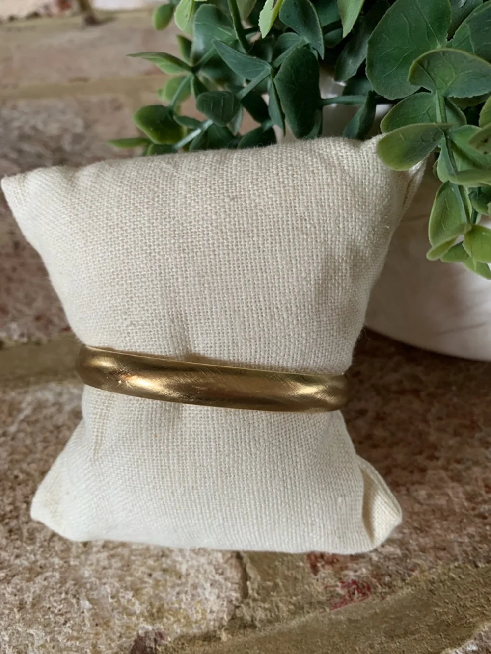 Vintage Gold Tone Floral Engraved Bracelet with Rose Accent